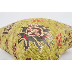 Fabric Pillow, Fabric Pillow 20x20, Pistachio Green Topkapi Palace Tulip Pattern Turkish Jacquard Fabric Pillow, Chenille Pillow