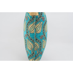 Fabric Pillow, Fabric Pillow 20x20, Turquoise Blue Water Line Tulip Pattern Turkish Jacquard Fabric Pillow, Accent Lumber Pillow