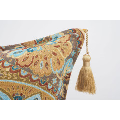 Fabric Pillow,Fabric Pillow 20x20,Paisley Pattern Turkish Chenille Fabric Pillow Case,Decorative Bohemian Pillow,Jacquard Fabric