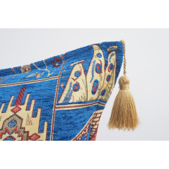 Fabric Pillow,Fabric Pillow 20x20,Navy Blue Turkish Dream Pattern Turkish Chenille Fabric Pillow Case,Decorative Bohemian Pillow