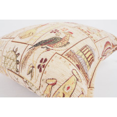 Fabric Pillow, Fabric Pillow 20x20, Beige Turkish Dream Pattern Turkish Chenille Fabric Pillow,Decorative Fabric,Bohemian Pillow