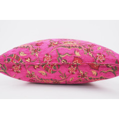 Fabric Pillow,Fabric Pillow 20x20,Mazenda Pink Caucasus Carnation Pattern Turkish Jacquard Fabric Pillow, Decorative Sofa Pillow