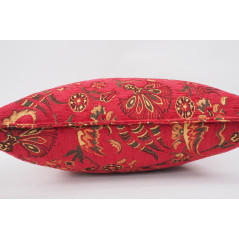 Fabric Pillow,Fabric Pillow 20x20, Red Caucasus Carnation Pattern Turkish Jacquard Fabric Pillow, Decorative Pillow, Sofa Pillow