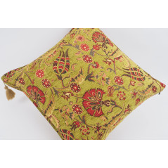 Fabric Pillow,Fabric Pillow 20x20,Pistachio Green Caucasus Carnation Pattern Turkish Fabric Pillow,Decorative Pillow,Sofa Pillow