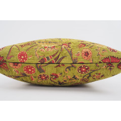 Fabric Pillow,Fabric Pillow 20x20,Pistachio Green Caucasus Carnation Pattern Turkish Fabric Pillow,Decorative Pillow,Sofa Pillow