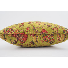 Fabric Pillow,Fabric Pillow 20x20,Pistachio Green Caucasus Carnation Pattern Turkish Fabric Pillow,Decorative Pillow,Sofa Pillow