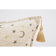 Fabric Pillow, Fabric Pillow 16x24, Beige Arabian Night Pattern Turkish Fabric Pillow Cover, Chenille Fabric Bohemian Pillow
