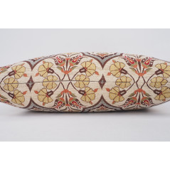 Fabric Pillow,Fabric Pillow 16x24,Beige Carnation Pattern Turkish Pattern Jacquard Fabric Pillow,Bohemian Pillow,Throw Pillow
