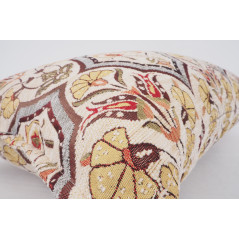 Fabric Pillow,Fabric Pillow 16x24,Beige Carnation Pattern Turkish Pattern Jacquard Fabric Pillow,Bohemian Pillow,Throw Pillow