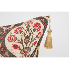 Fabric Pillow, Fabric Pillow 16x24, Beige Morocco Pattern Turkish Jacquard Fabric Pillow Cover, Chenille Fabric Bohemian Pillow