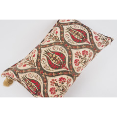 Fabric Pillow, Fabric Pillow 16x24, Beige Morocco Pattern Turkish Jacquard Fabric Pillow Cover, Chenille Fabric Bohemian Pillow