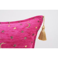 Fabric Pillow, Fabric Pillow 16x24, Mazenda Pink  Arabian Night Pattern Turkish Fabric Pillow Cover, Chenille Bohemian Pillow