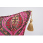 Fabric Pillow, Fabric Pillow 16x24, Mazenda Pink Morocco Pattern Turkish Jacquard Fabric Pillow Cover, Chenille Bohemian Pillow