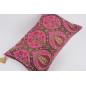 Fabric Pillow, Fabric Pillow 16x24, Mazenda Pink Morocco Pattern Turkish Jacquard Fabric Pillow Cover, Chenille Bohemian Pillow