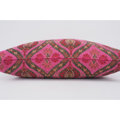Fabric Pillow, Fabric Pillow 16x24, Mazenda Pink Morocco Pattern Turkish Jacquard Fabric Pillow Cover, Chenille Bohemian Pillow