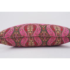 Fabric Pillow, Fabric Pillow 16x24, Mazenda Pink Morocco Pattern Turkish Jacquard Fabric Pillow Cover, Chenille Bohemian Pillow