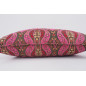 Fabric Pillow, Fabric Pillow 16x24, Mazenda Pink Morocco Pattern Turkish Jacquard Fabric Pillow Cover, Chenille Bohemian Pillow