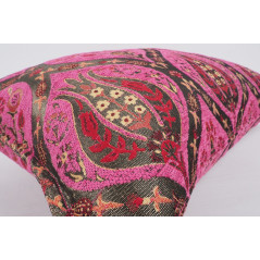 Fabric Pillow, Fabric Pillow 16x24, Mazenda Pink Morocco Pattern Turkish Jacquard Fabric Pillow Cover, Chenille Bohemian Pillow