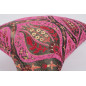 Fabric Pillow, Fabric Pillow 16x24, Mazenda Pink Morocco Pattern Turkish Jacquard Fabric Pillow Cover, Chenille Bohemian Pillow