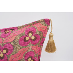 Fabric Pillow, Fabric Pillow 16x24, Mazenda Pink Tiger Eyes Pattern Turkish Fabric Pillow Cover, Chenille Bohemian Pillow