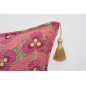 Fabric Pillow, Fabric Pillow 16x24, Mazenda Pink Tiger Eyes Pattern Turkish Fabric Pillow Cover, Chenille Bohemian Pillow