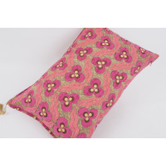 Fabric Pillow, Fabric Pillow 16x24, Mazenda Pink Tiger Eyes Pattern Turkish Fabric Pillow Cover, Chenille Bohemian Pillow