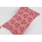 Fabric Pillow, Fabric Pillow 16x24, Mazenda Pink Tiger Eyes Pattern Turkish Fabric Pillow Cover, Chenille Bohemian Pillow