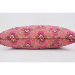 Fabric Pillow, Fabric Pillow 16x24, Mazenda Pink Tiger Eyes Pattern Turkish Fabric Pillow Cover, Chenille Bohemian Pillow