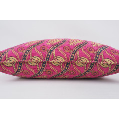 Fabric Pillow,Fabric Pillow 16x24,Mazenda Pink Water Line Tulip Pattern Turkish Jacquard Fabric Pillow,Chenille Fabric Pillow