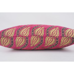 Fabric Pillow,Fabric Pillow 16x24,Mazenda Pink Water Line Tulip Pattern Turkish Jacquard Fabric Pillow,Chenille Fabric Pillow