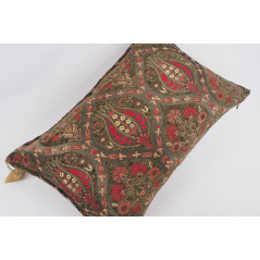 Fabric Pillow, Fabric Pillow 16x24, Moss Green Morocco Pattern Turkish Jacquard Fabric Pillow Cover, Chenille Bohemian Pillow