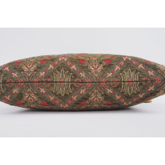Fabric Pillow, Fabric Pillow 16x24, Moss Green Morocco Pattern Turkish Jacquard Fabric Pillow Cover, Chenille Bohemian Pillow