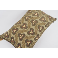 Fabric Pillow, Fabric Pillow 16x24, Moss Green Tiger Eyes Pattern Turkish Fabric Pillow Cover, Chenille Fabric, Bohemian Pillow