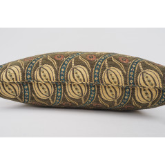 Fabric Pillow, Fabric Pillow 16x24, Moss Green Water Line Tulip Pattern Turkish Jacquard Fabric Pillow, Chenille Fabric Pillow