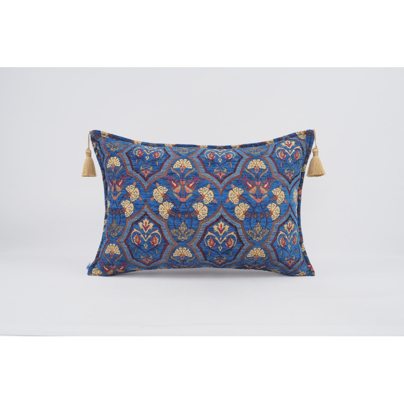 Fabric Pillow, Fabric Pillow 16x24, Navy Blue Carnation Pattern Turkish Pattern Jacquard Fabric Pillow, Bohemian Throw Pillow Fabric Pillow, Fabric Pillow 16x24, Navy Blue Carnation Pattern Turkish Pattern Jacquard Fabric Pillow, Bohemian Throw Pillow