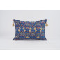 Fabric Pillow, Fabric Pillow 16x24, Navy Blue Carnation Pattern Turkish Pattern Jacquard Fabric Pillow, Bohemian Throw Pillow Fabric Pillow, Fabric Pillow 16x24, Navy Blue Carnation Pattern Turkish Pattern Jacquard Fabric Pillow, Bohemian Throw Pillow