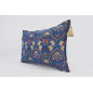 Fabric Pillow, Fabric Pillow 16x24, Navy Blue Carnation Pattern Turkish Pattern Jacquard Fabric Pillow, Bohemian Throw Pillow Fabric Pillow, Fabric Pillow 16x24, Navy Blue Carnation Pattern Turkish Pattern Jacquard Fabric Pillow, Bohemian Throw Pillow