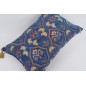 Fabric Pillow, Fabric Pillow 16x24, Navy Blue Carnation Pattern Turkish Pattern Jacquard Fabric Pillow, Bohemian Throw Pillow Fabric Pillow, Fabric Pillow 16x24, Navy Blue Carnation Pattern Turkish Pattern Jacquard Fabric Pillow, Bohemian Throw Pillow