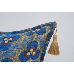 Fabric Pillow, Fabric Pillow 16x24, Navy Blue Eyes Pattern Turkish Fabric Pillow Cover, Chenille Fabric Fabric, Bohemian Pillow