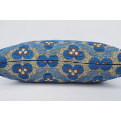 Fabric Pillow, Fabric Pillow 16x24, Navy Blue Eyes Pattern Turkish Fabric Pillow Cover, Chenille Fabric Fabric, Bohemian Pillow