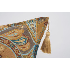 Fabric Pillow, Fabric Pillow 16x24, Paisley Pattern Turkish Chenille Fabric Pillow,Decorative Bohemian Pillow, Jacquard Fabric