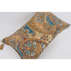 Fabric Pillow, Fabric Pillow 16x24, Paisley Pattern Turkish Chenille Fabric Pillow,Decorative Bohemian Pillow, Jacquard Fabric