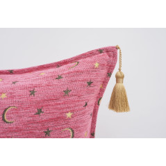 Fabric Pillow, Fabric Pillow 16x24, Pale Pink Arabian Night Pattern Turkish Fabric Pillow Cover, Chenille Bohemian Pillow