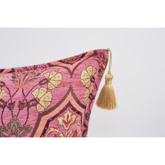 Fabric Pillow, Fabric Pillow 16x24, Pale Pink Carnation Pattern Turkish Pattern Jacquard Fabric Pillow, Bohemian Throw Pillow