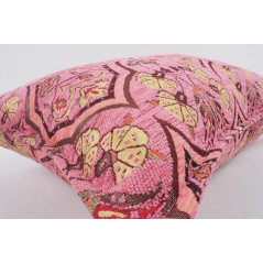 Fabric Pillow, Fabric Pillow 16x24, Pale Pink Carnation Pattern Turkish Pattern Jacquard Fabric Pillow, Bohemian Throw Pillow