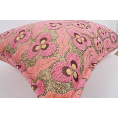 Fabric Pillow, Fabric Pillow 16x24, Pale Pink Tiger Eyes Pattern Turkish Fabric Pillow Cover, Chenille Fabric, Bohemian Pillow