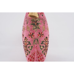 Fabric Pillow, Fabric Pillow 16x24, Pale Pink Topkapi Palace Tulip Pattern Turkish Jacquard  Fabric Pillow Cover, Throw Pillow
