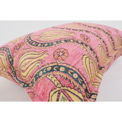 Fabric Pillow, Fabric Pillow 16x24, Pale Pink Water Line Tulip Pattern Turkish Fabric Pillow, Decorative Pillow, Bohemian Pillow