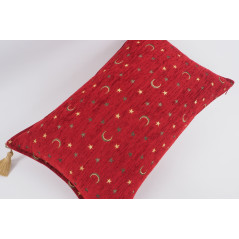 Fabric Pillow, Fabric Pillow 16x24, Red Arabian Night Pattern Turkish Fabric Pillow Cover, Chenille Fabric, Bohemian Pillow