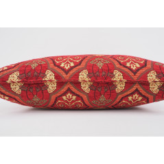 Fabric Pillow, Fabric Pillow 16x24, Red Carnation Pattern Turkish Pattern Jacquard Fabric Pillow, Bohemian Pillow, Throw Pillow